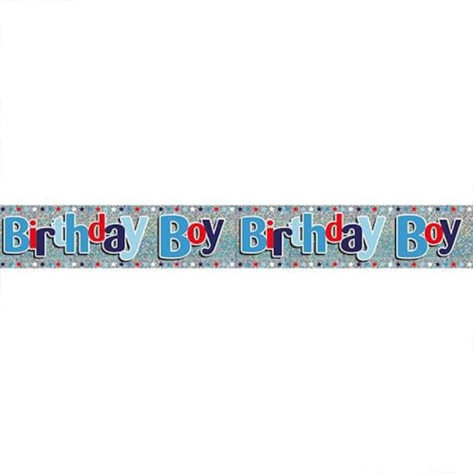 image 1 of Birthday Boy Holographic Foil Banner 260cm Multi