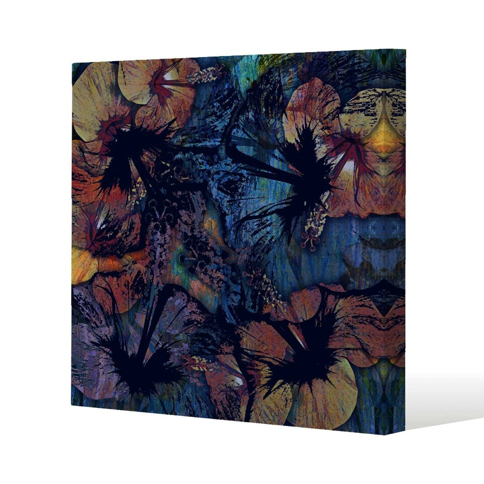 image 1 of Grunge Flower Print (Canvas Print) 77 x 77 x 4cm