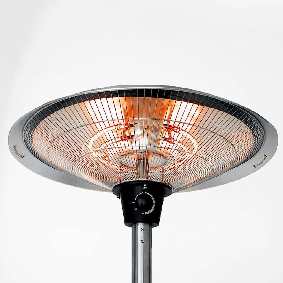 image 1 of 2.1kW Free Standing Outdoor Halogen Silver Patio Heater IP44
