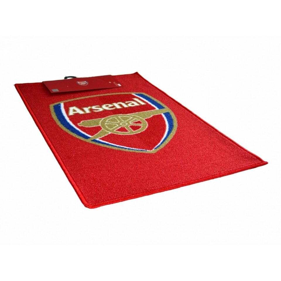 image 1 of Arsenal FC Official Football Crest Rug - Red/Gold - One Size