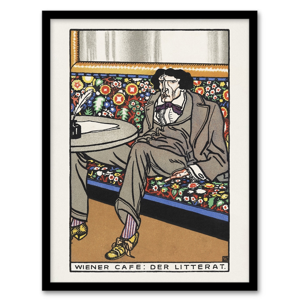 image 1 of Viennese Cafe The Man of Letters Moriz Jung Framed Wall Art Print 12X16"