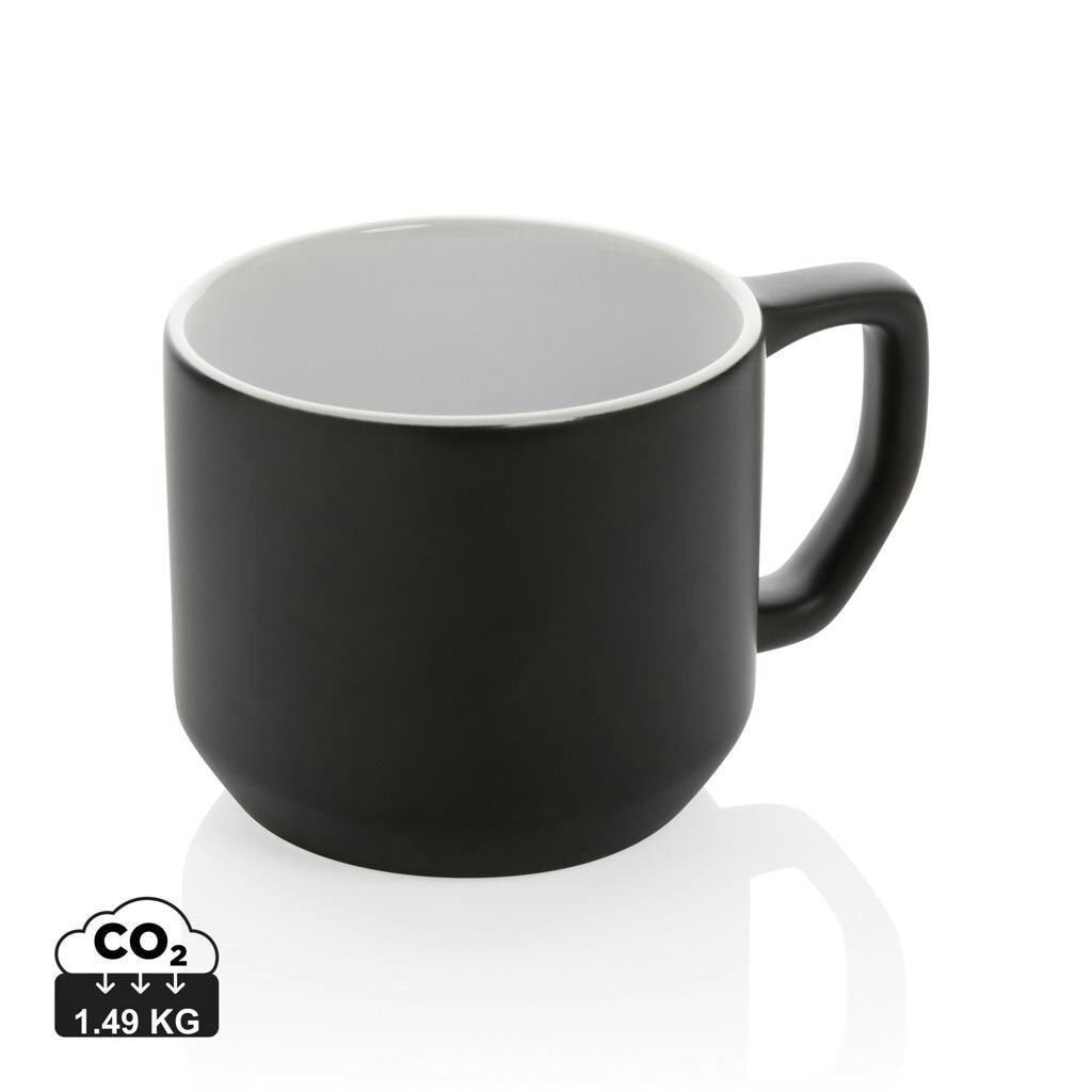 XD Collection Modern Ceramic 350ml Mug - Black - One Size