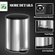 image 8 of HOMCOM 20L Kitchen Pedal Bin, Stainless Steel Bin with Soft-close Lid, Silver Silver