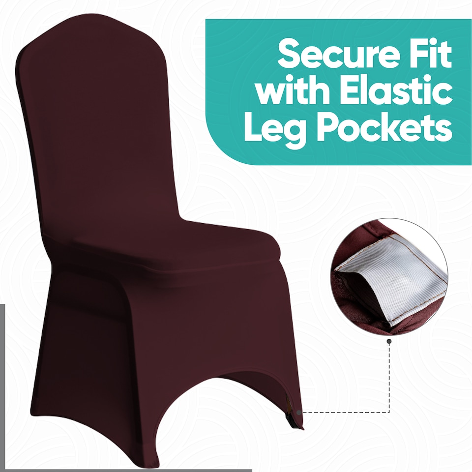 image 1 of Chair Cover Spandex Polyester Stretch Fabric Dining Slipcovers - 10pcs