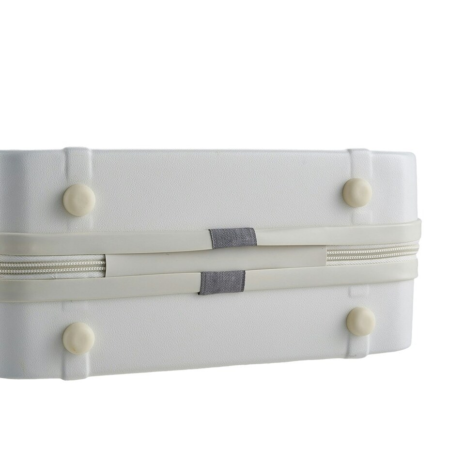 image 1 of Living and Home Portable Hard Shell Travel Makeup Case，White White | Personal Item