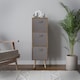 image 3 of Rustic Brown 3-Tier 3-Drawer Cube Shelving Unit with Scandinavian Legs