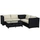 image 1 of Outsunny 4Pcs Patio Rattan Sofa Garden Furniture Set Table w/ Cushions Black