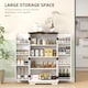 image 3 of HOMCOM Kitchen Cupboard, 104cm Farmhouse Pantry Cabinet, Kitchen Storage Organiser with Doors and Adjustable Shelves, White