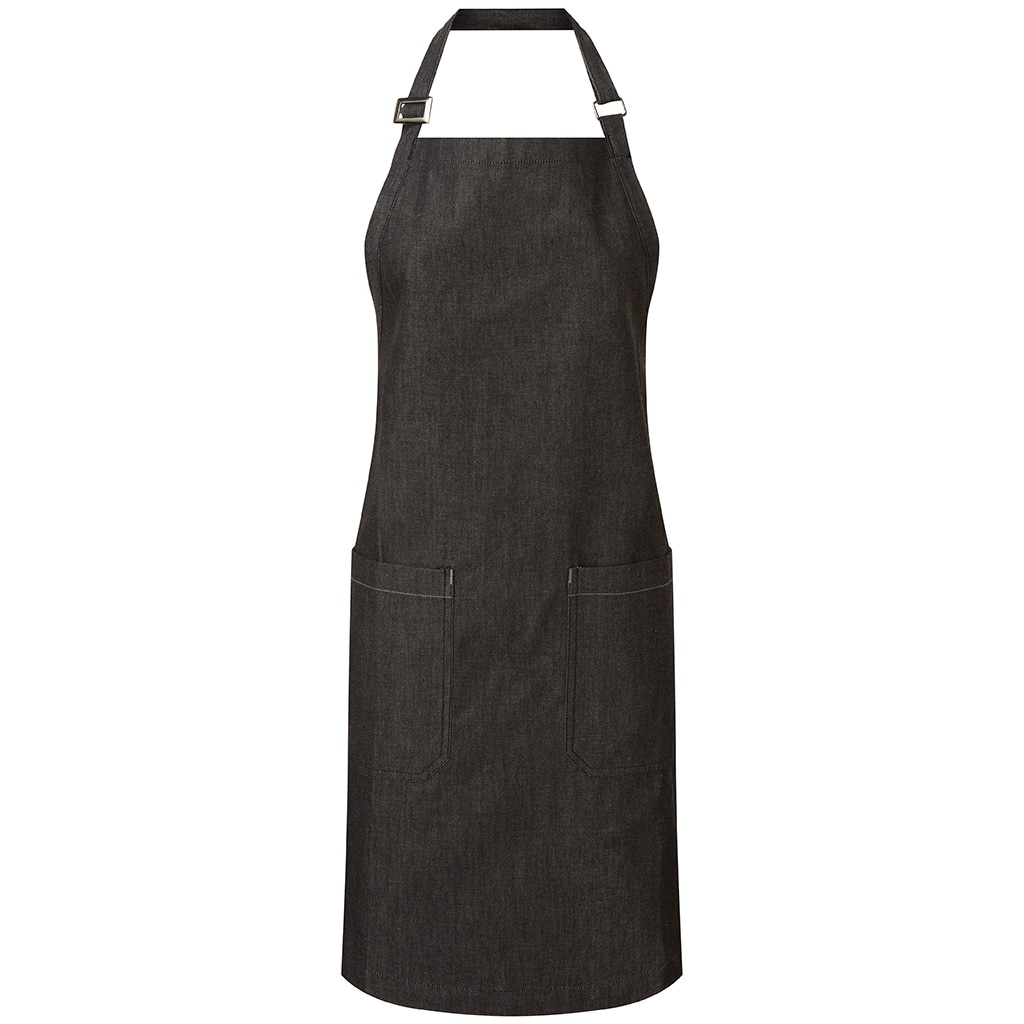 Premier Cotton Full Apron Black Black Denim One Size 1