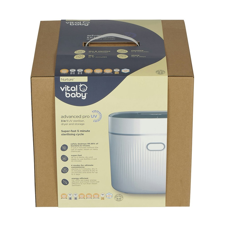 image 1 of Vital Baby Nurture advanced pro UV steriliser & dryer, 3rd gen - arctic white