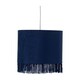 image 2 of First Choice Lighting Set of 2 Tassel Navy Blue Velvet with Chrome Inner Easy Fit 25cm Pendant Shades Blue | Chrome