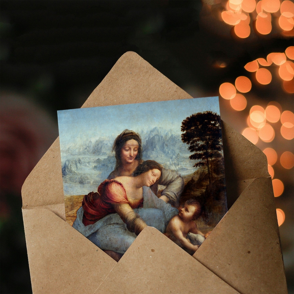 image 1 of Leonardo da Vinci Art Card Virgin and Child with Saint Anne