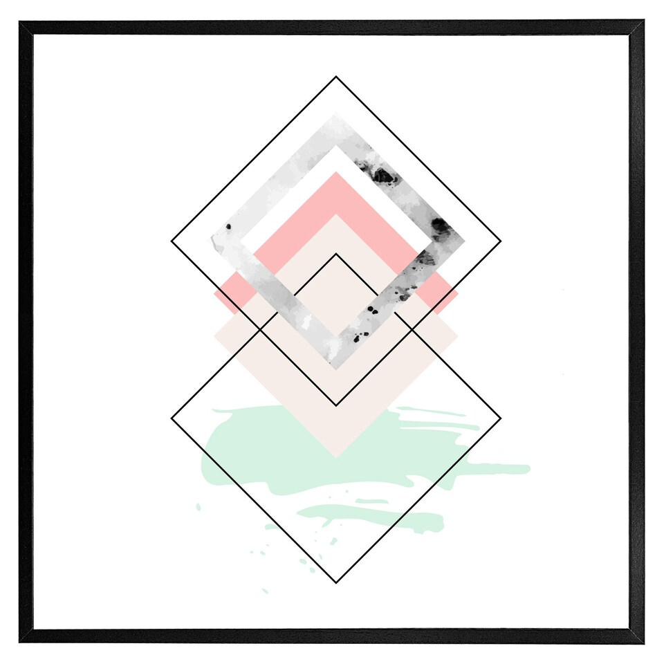 image 1 of Geometric overlays (Picture Frame) Grey | M