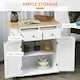 image 4 of Kitchen Island Storage Cabinet Rolling Trolley with Wood Top, 3-Tier Spice Rack