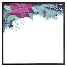 Purple & blue flowers (Picture Frame) Black | XS