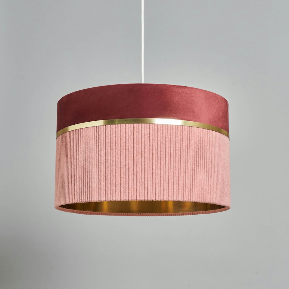 image 1 of BHS Violet 40cm Mixed Fabric Easyfit Shade, Pink