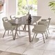 image 7 of Lorenza Premium Beige Faux Leather Swivel Dining Chairs - Set of 2
