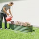 image 3 of Outsunny Galvanised Raised Garden Bed Planter Box with Safety Edging, Dark Grey