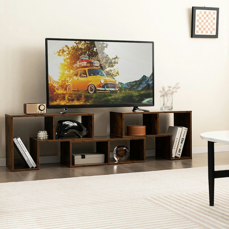image 1 of COSTWAY TV Stand for TVs 65 Inches Entertainment Center Brown | Brown | 1