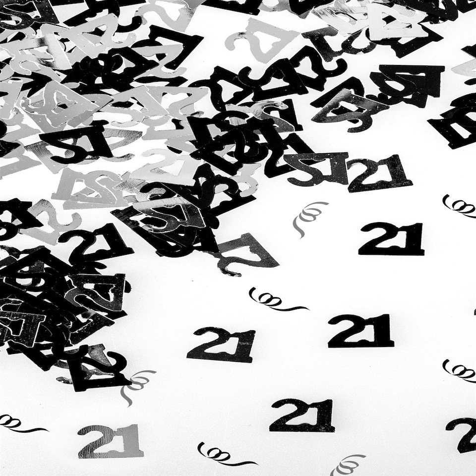 image 1 of 4 x 14g Black 21st Birthday Confetti
