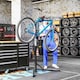 image 1 of HOMCOM Bike Repair Stand, Heavy Duty Bike Stand for Maintenance, Height Adjustable, Foldable