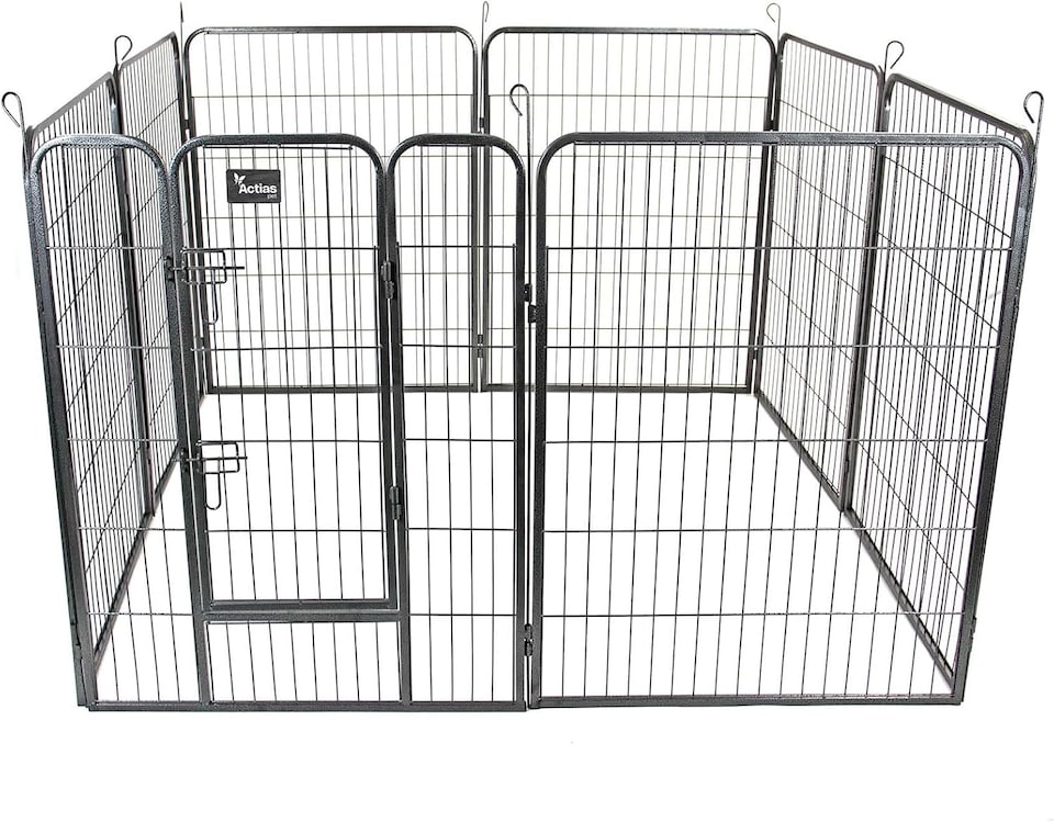 image 1 of Actiaspet - Heavy Duty 8-Panel Metal Playpen with Door, Large 100cm Height