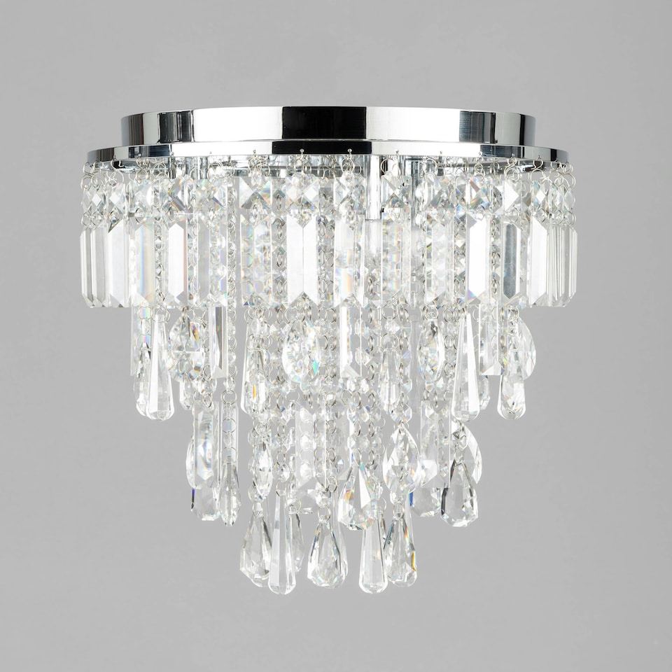 image 1 of BHS Bresna Flush Ceiling Light, Silver