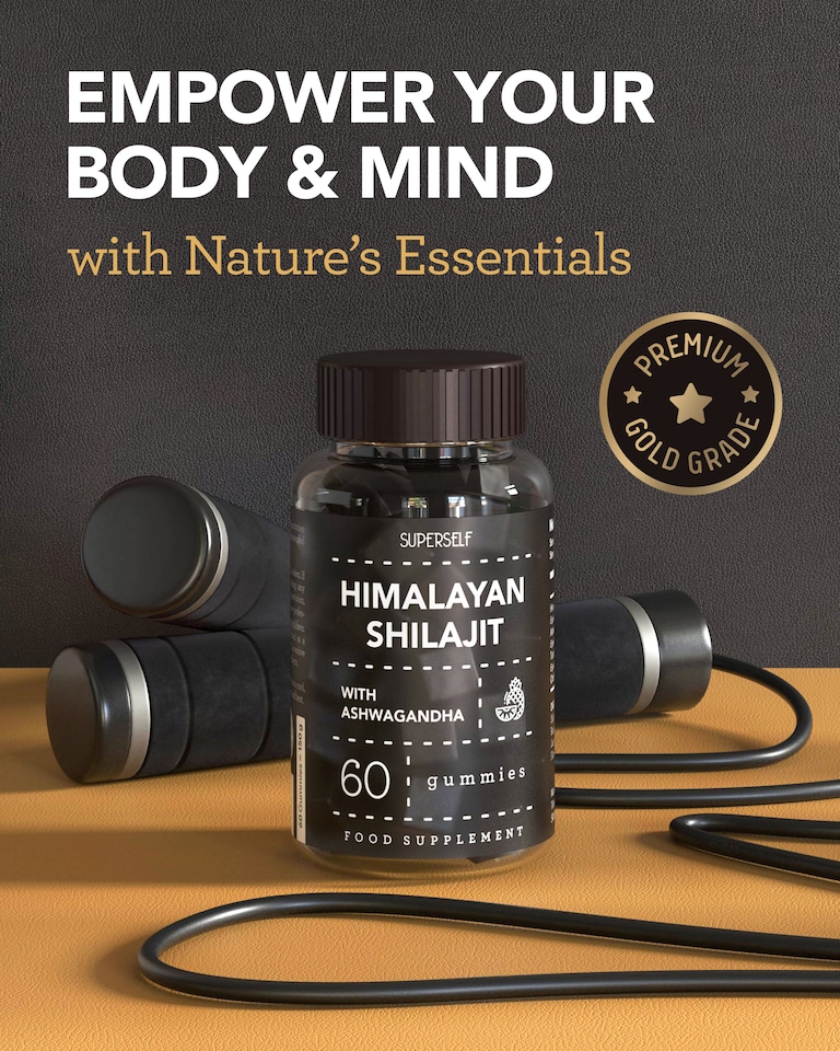 image 1 of SuperSelf Himalayan Shilajit with Ashwagandha & Turmeric Pineapple Flavour 60 Gummies