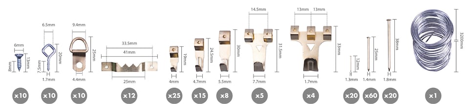 image 1 of 200 Piece Picture Hanging Kit
