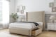 image 4 of Sloomy Stratford Almond Coniston Divan Bed Base 2 Drawers Foot-End With 54 Inch Wingback Headboard & 12 Inch Matching Footboard | Cream | Almond | Double | 1