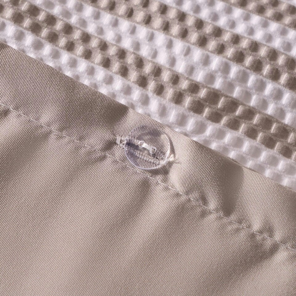 image 1 of OHS Stripe Embossed Duvet Cover and Pillowcase Bedding Set, King - Natural