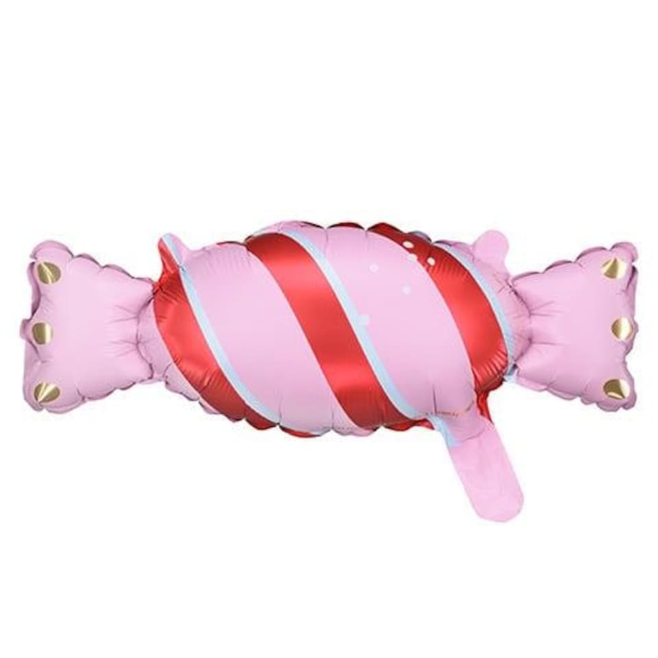 image 1 of Pink Candy Stripe Sweet Mini Air Fill Foil Balloon 40cm / 15 in - Pack of 5 | Pink