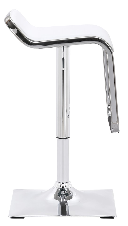 image 1 of Milano Breakfast Bar Stool, Chrome Footrest, Height Adjustable Swivel Gas Lift, Home Bar & Kitchen Faux-Leather Barstool, White