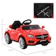 image 7 of HOMCOM 6V Licensed Mercedes Benz Kids Ride On Car W/ Remote Light Music Red
