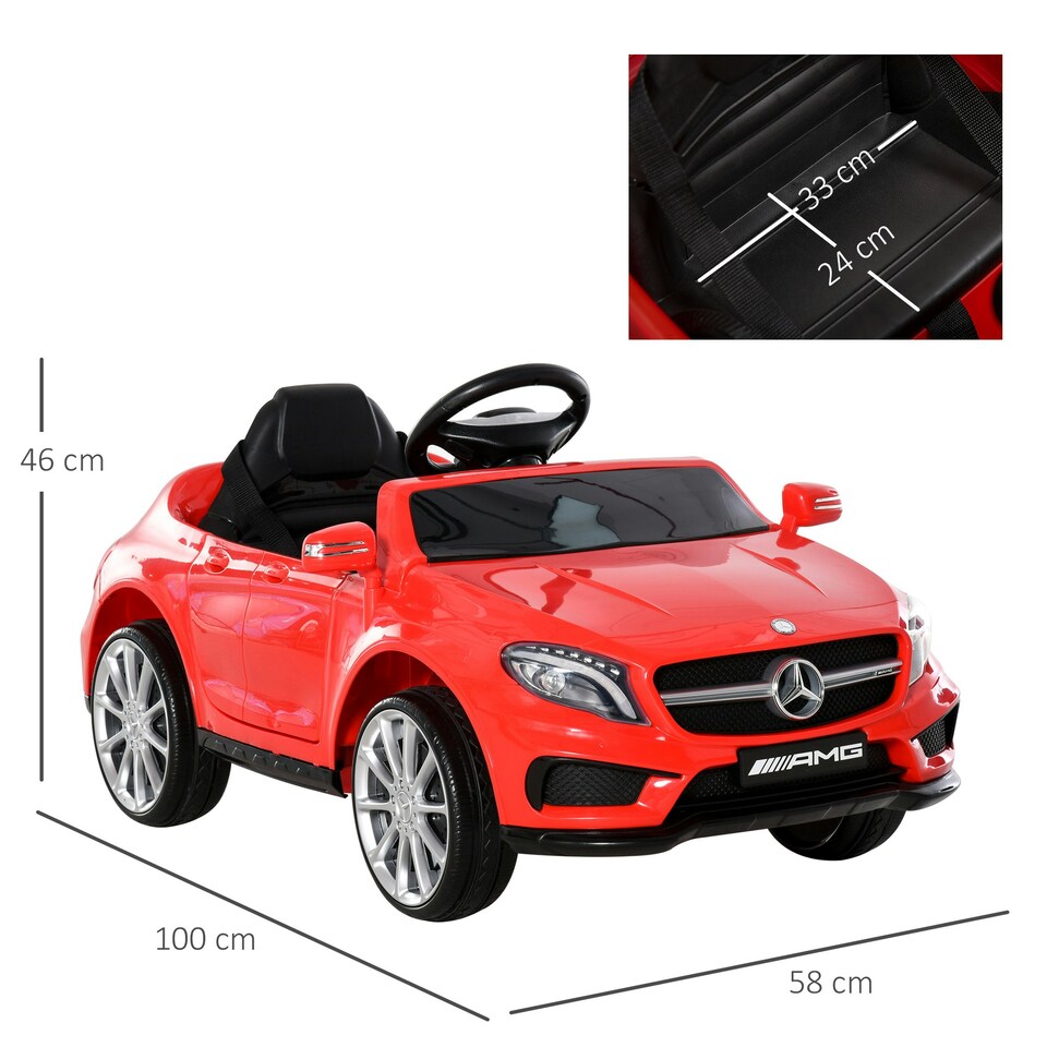 image 1 of HOMCOM 6V Licensed Mercedes Benz Kids Ride On Car W/ Remote Light Music Red