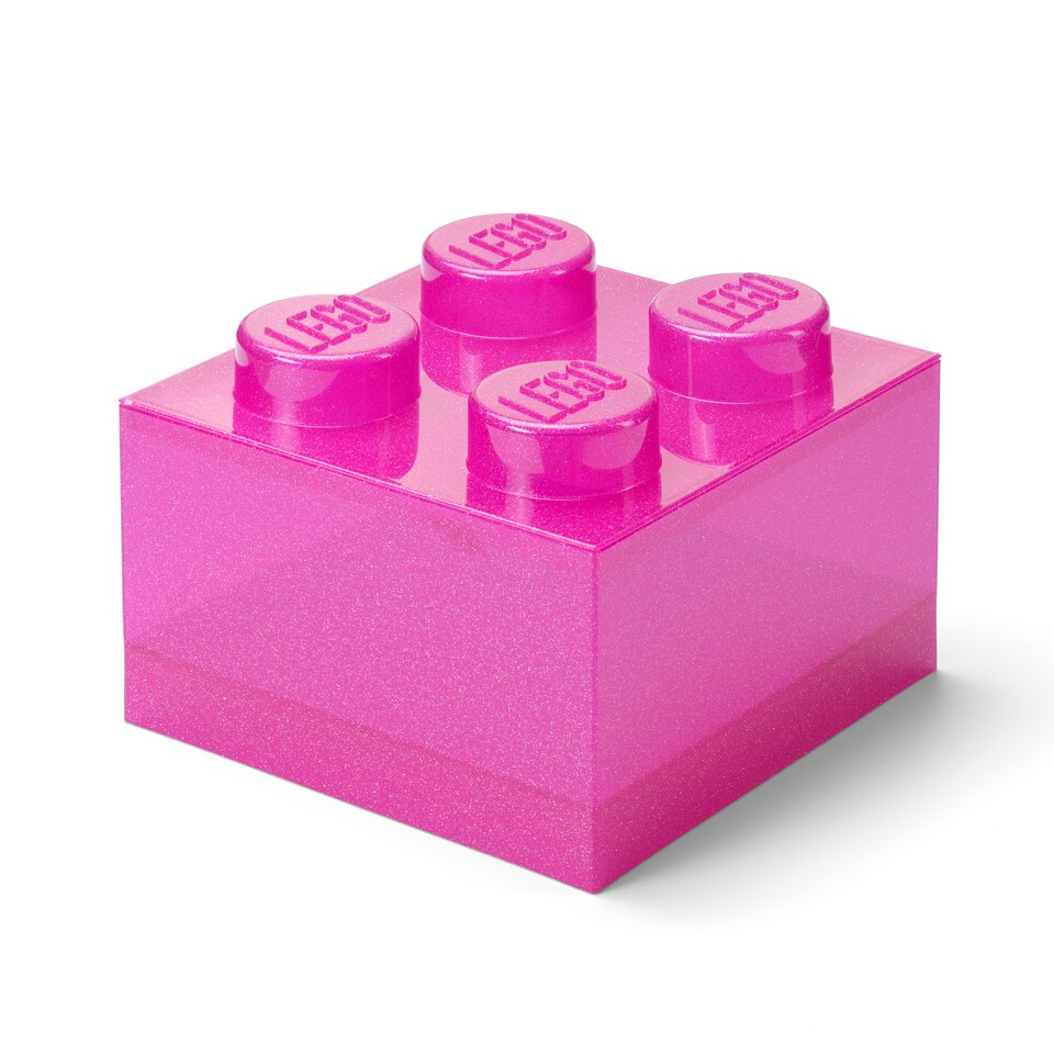 image 1 of LEGO Storage Brick 4 Stud - Glitter Medium Violet