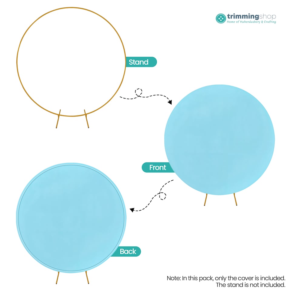 image 1 of 160GSM Baby Blue Round Arch Backdrop Cover - 220cm