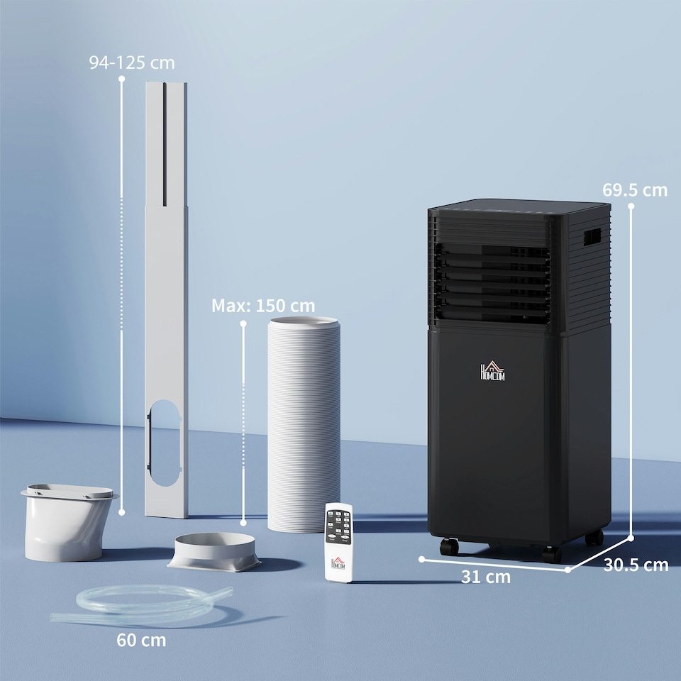 image 1 of HOMCOM 8000 BTU Portable Air Conditioner 4 Modes LED Display Timer Home Office