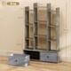 image 5 of HOMCOM Tree Bookshelf, 12-Tier Floor Standing Bookcase with 2 Foldable Drawers, Freestanding Book Shelf Storage Display Shelving Unit for Living Room, Home Office, Bedroom, Graphite Wood Effect