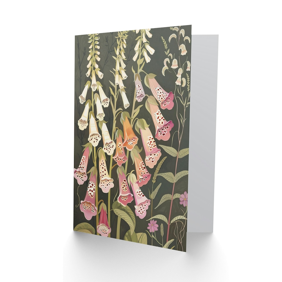 image 1 of Foxglove Flowers Floral Spring Botanical Her Birthday Card