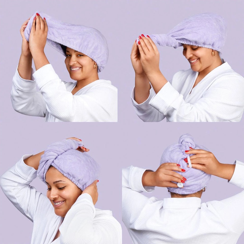 image 1 of Noughty Microfibre Hair Towel | Purple | 1