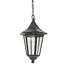 Valencia 1 Light Outdoor Ceiling Chain Lantern Black IP54, E27