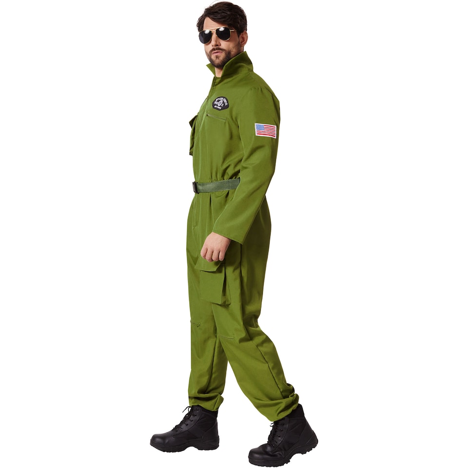 image 1 of Mens Fancy Dress Costume - Air Force Pilot | Green | green | 2XL | 1