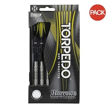 Harrows Torpedo Tungsten Darts (Pack of 3) - Black/Yellow - 22g