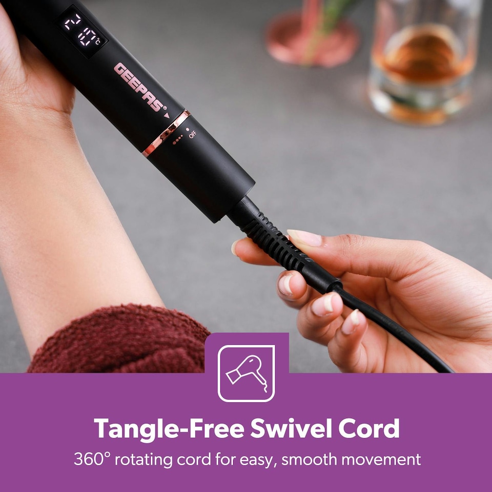 image 1 of GEEPAS Hair Curler,Expert Salon Curling Wand for Short & Long Hair