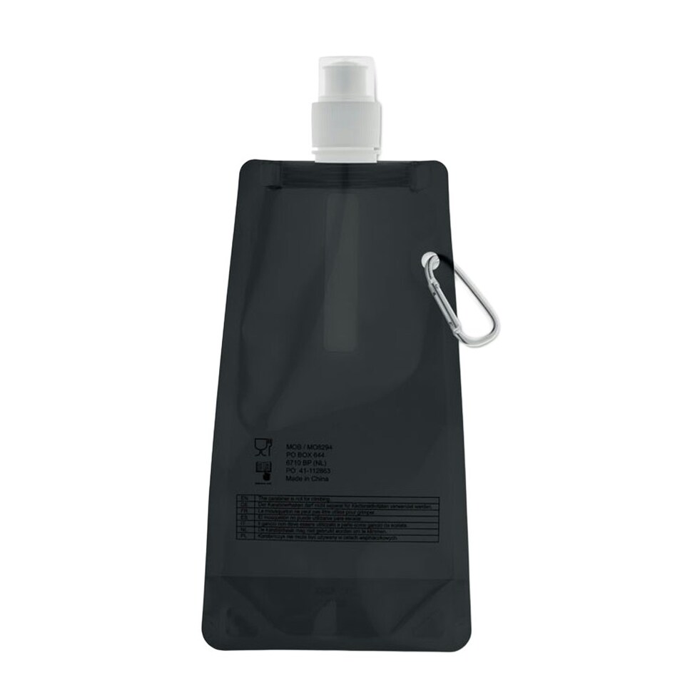 image 1 of MidOcean Gates Plain Foldable 480ml Water Bottle - Black - One Size Black | One Size