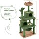 image 3 of Yaheetech Cactus-Designed Cat Tree  with Natural Sisal Green/Brown