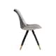 image 3 of Set of 4 Sofia Ergonomic Modern Dining Chairs Upholstered in Velvet, Metal Legs with Gold End Tips | Grey | Dark Grey
