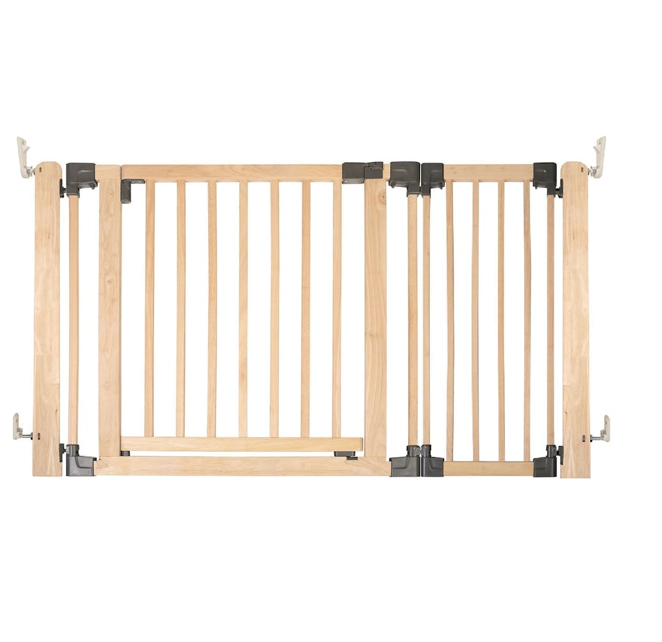 image 1 of Safetots Wooden Multi Panel Room Divider, up to 136cm, Natural Wood, 76cm Tall, Flexible Room Divider for Baby and Toddler | Cream | Natural