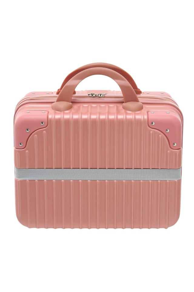 image 1 of Living and Home Portable Cosmetic & Makeup Case for Travel | Pink | Personal Item